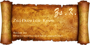 Zsifkovics Keve névjegykártya